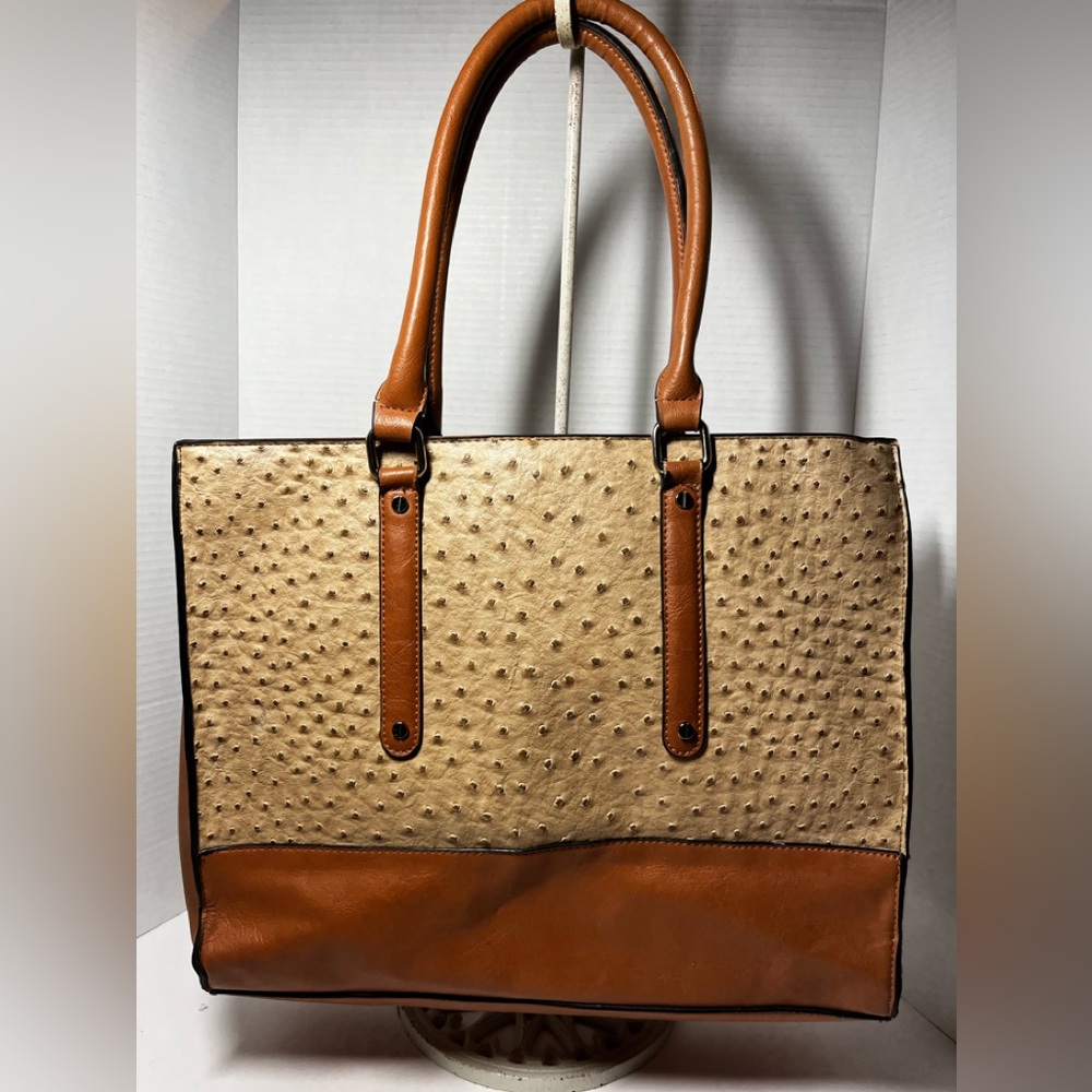 New Direction Ostrich Faux Leather Bag